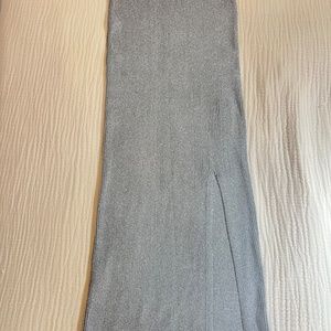 METALLIC THREAD KNIT MIDI SKIRT
